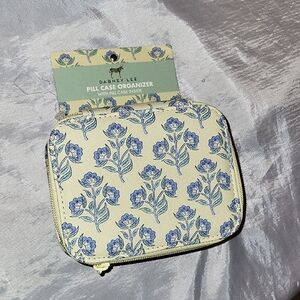 Dabney Lee Lemon Yellow, Blue Floral Pill Case Organizer - Lemon Yellow, Blue Li